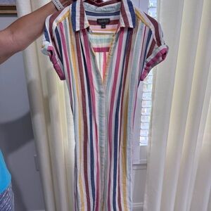 Striped Button-Up Dress